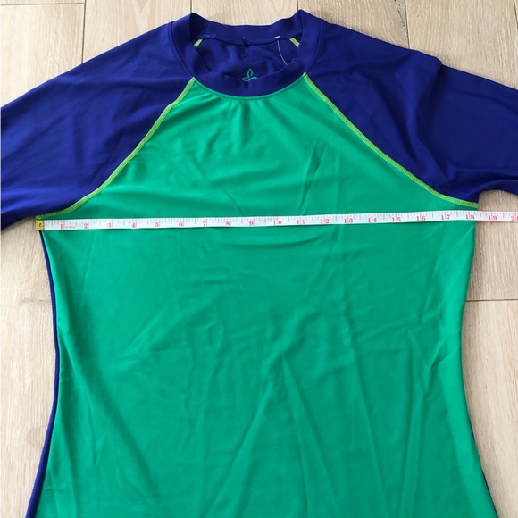 Prana Workout Surfer Long Sleeve T Shirt in Blue & Green Size M - Picture 8 of 10